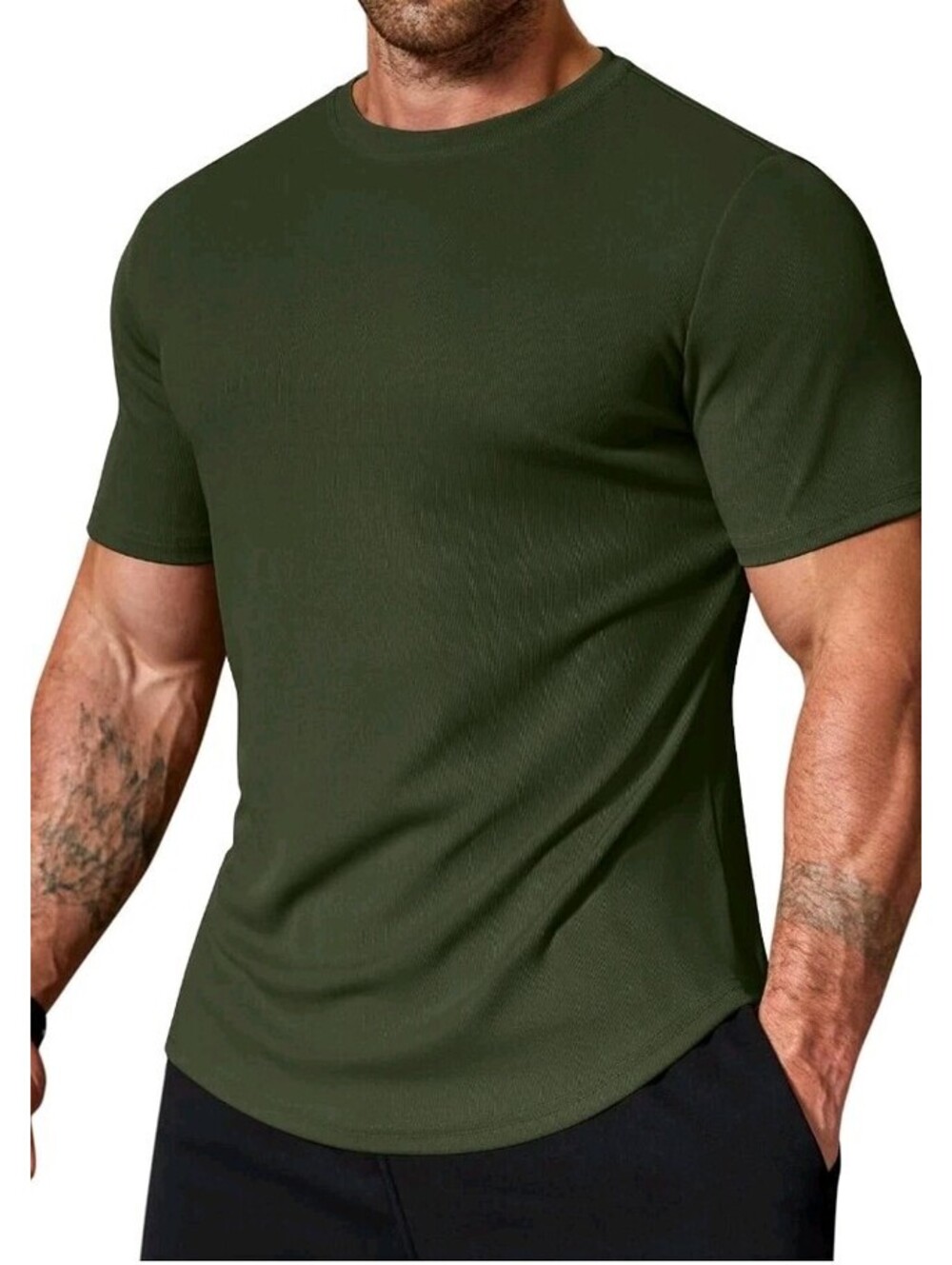 COOFANDY Mens Muscle T Shirts Short Sleeve Slim Fit Tshirts Gym Workout Large